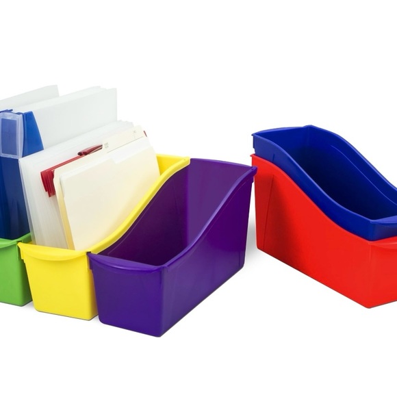 New 5 piece multicolor book bin set. - Picture 2 of 2